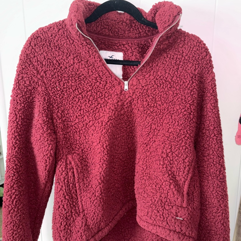 Cozy Red Sherpa Pullover